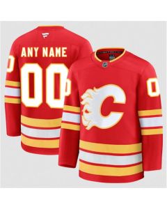 Men's Calgary Flames Active Player Custom Red 2024-25 Home Stitched Hockey Jersey