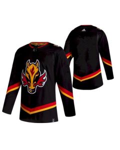 Men's Calgary Flames Blank 2020-21 Black Reverse Retro Stitched Jersey