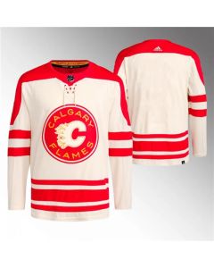 Men's Calgary Flames Blank 2023 Cream Classic Primegreen Stitched Jersey
