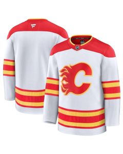 Men's Calgary Flames Blank White 2024-25 Away Stitched Hockey Jersey