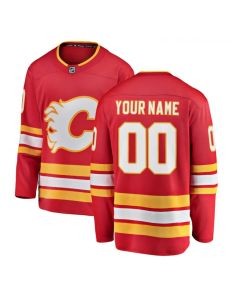 Men's Calgary Flames Personalized Authentic Red Home Stitched NHL Jersey (Red)