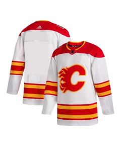 Men's Calgary Flames White Blank Away Stitched NHL Jersey