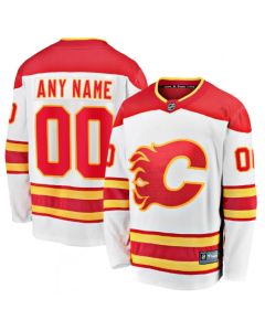 Men's Calgary Flames White Personalized Authentic 2020/21 Away - Premier Stitched NHL Jersey