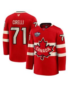 Men's Canada #71 Anthony Cirelli Red 2025 4 Nations Face-Off Premium Stitched Jersey