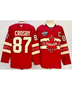 Men's Canada #87 Sidney Crosby Red 2025 4 Nations Face-Off Premium With C Patch Stitched Jersey