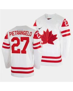 Men's Canada Hockey #27 Alex Pietrangelo 2022 Beijing Winter Olympic White Stitched Jersey