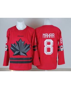 Men's Canada Hockey #8 Cale Makar Red 2026 Away Replica Jersey