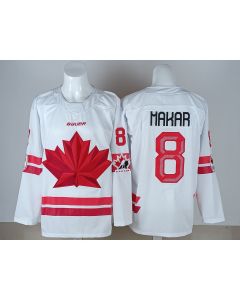 Men's Canada Hockey #8 Cale Makar White 2026 Away Replica Jersey