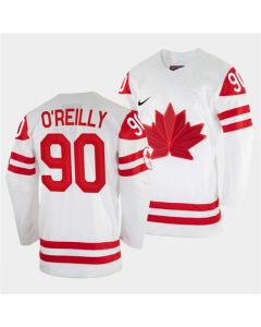 Men's Canada Hockey #90 Ryan O'Reilly 2022 Beijing Winter Olympic White Stitched Jersey