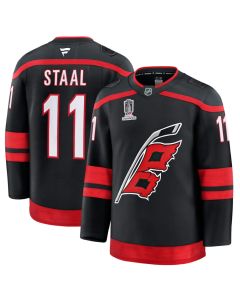 Men's Carolina Hurricanes #11 Jordan Staal Black 2026 Stanley Cup Champions Home Premium Patch Jersey