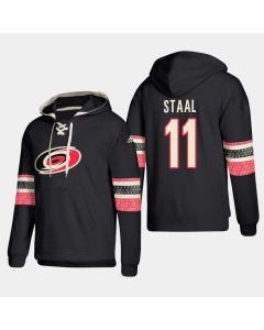 Men's Carolina Hurricanes #11 Jordan Staal Black Ageless Must-Have Lace-Up Pullover Hoodie