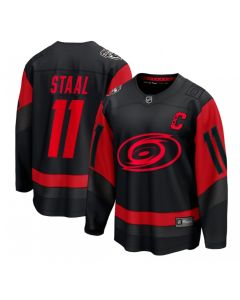 Men's Carolina Hurricanes #11 Jordan Staal Black Red Stadium Series Stitched Jersey