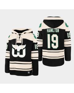 Men's Carolina Hurricanes #19 Dougie Hamilton Black Ageless Must-Have Lace-Up Pullover Hoodie