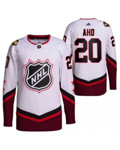 Men's Carolina Hurricanes #20 Sebastian Aho 2022 All-Star White Stitched Jersey