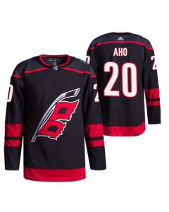 Men's Carolina Hurricanes #20 Sebastian Aho Black Stitched NHL Jersey