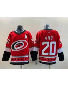 Men's Carolina Hurricanes #20 Sebastian Aho Red Stitched Jersey