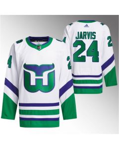 Men's Carolina Hurricanes #24 Seth Jarvis White Stitched Premium Jersey