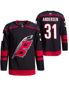 Men's Carolina Hurricanes #31 Frederik Andersen Black Alternate Pro Stitched Jersey