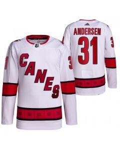 Men's Carolina Hurricanes #31 Frederik Andersen White Stitched Jersey