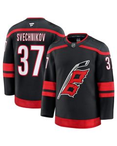 Men's Carolina Hurricanes #37 Andrei Svechnikov Black 2024-25 Home Stitched Hockey Jersey