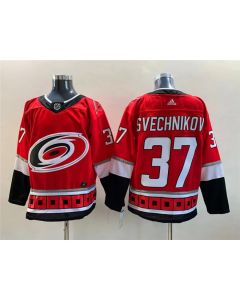 Men's Carolina Hurricanes #37 Andrei Svechnikov Red Stitched Jersey