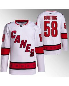 Men's Carolina Hurricanes #58 Michael Bunting White Stitched Premium Jersey (White)