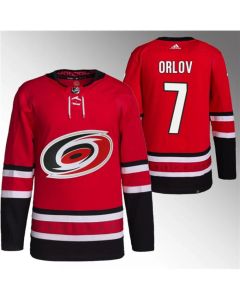 Men's Carolina Hurricanes #7 Dmitry Orlov Red Stitched Jersey