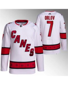 Men's Carolina Hurricanes #7 Dmitry Orlov White Stitched Jersey