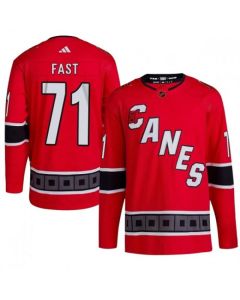 Men's Carolina Hurricanes #71 Jesper Fast 2022/23 Reverse Retro Red Stitched Jersey