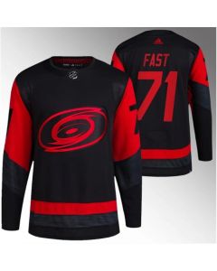 Men's Carolina Hurricanes #71 Jesper Fast Black Red Stadium Series Stitched Jersey