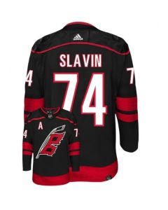 Men's Carolina Hurricanes #74 Jaccob Slavin Black Stitched Jersey