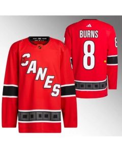 Men's Carolina Hurricanes #8 Brent Burns 2022/23 Reverse Retro Red Stitched Jersey