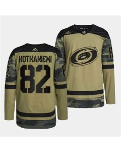 Men's Carolina Hurricanes #82 Jesperi Kotkaniemi 2022 Camo Military Appreciation Night Stitched Jersey