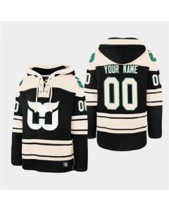 Men's Carolina Hurricanes Active Player Custom Black Ageless Must-Have Lace-Up Pullover Hoodie (Black)