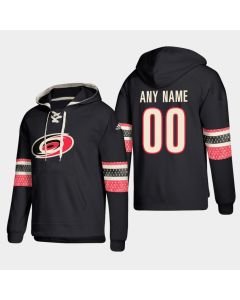 Men's Carolina Hurricanes Active Player Custom Black Ageless Must-Have Lace-Up Pullover Hoodie