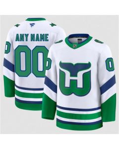 Men's Carolina Hurricanes Active Player Custom White 2024-25 Throwback Stitched Hockey Jersey