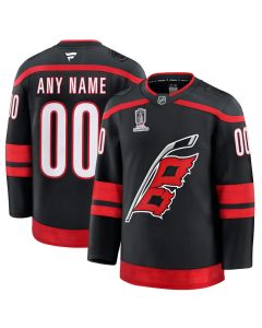 Men's Carolina Hurricanes Black 2026 Stanley Cup Champions Home Premium Patch Custom Jersey