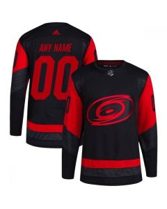 Men's Carolina Hurricanes Custom Black Red Stitched Jersey