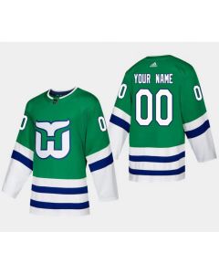 Men's Carolina Hurricanes Custom Green Stitched Jersey (Green)