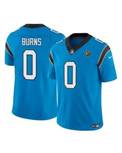 Men's Carolina Panthers #0 Brian Burns Blue 2023 F.U.S.E. With John Madden Patch Vapor Limited Stitched Football Jersey