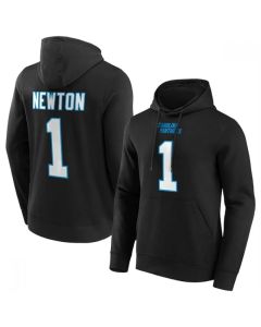 Men's Carolina Panthers #1 Cam Newton Black Hoodie