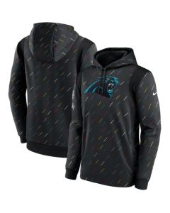 Men's Carolina Panthers 2021 Charcoal Crucial Catch Therma Pullover Hoodie