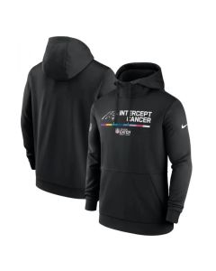 Men's Carolina Panthers 2022 Black Crucial Catch Therma Performance Pullover Hoodie