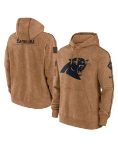Men's Carolina Panthers 2023 Brown Salute to Service Pullover Hoodie