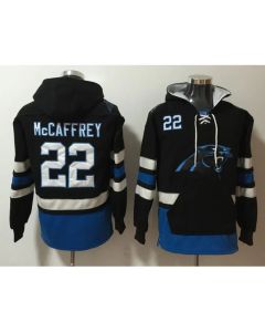 Men's Carolina Panthers #22 Christian McCaffrey Black Ageless Must-Have Lace-Up Pullover Hoodie