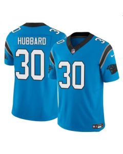 Men's Carolina Panthers #30 Chuba Hubbard Blue 2023 F.U.S.E. Vapor Limited Stitched Football Jersey