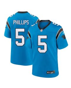 Men's Carolina Panthers #5 Jaelan Phillips Blue Game Jersey