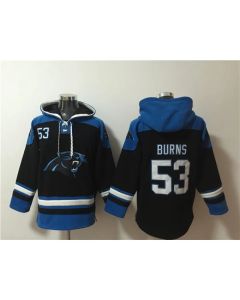 Men's Carolina Panthers #53 Brian Burns Black Ageless Must-Have Lace-Up Pullover Hoodie
