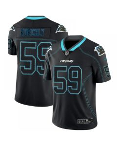 Men's Carolina Panthers #59 Luke Kuechly NFL 2018 Lights Out Black Color Rush Limited Jersey