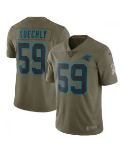 Men's Carolina Panthers #59 Luke Kuechly Olive Salute To Service Limited Stitched NFL Jersey